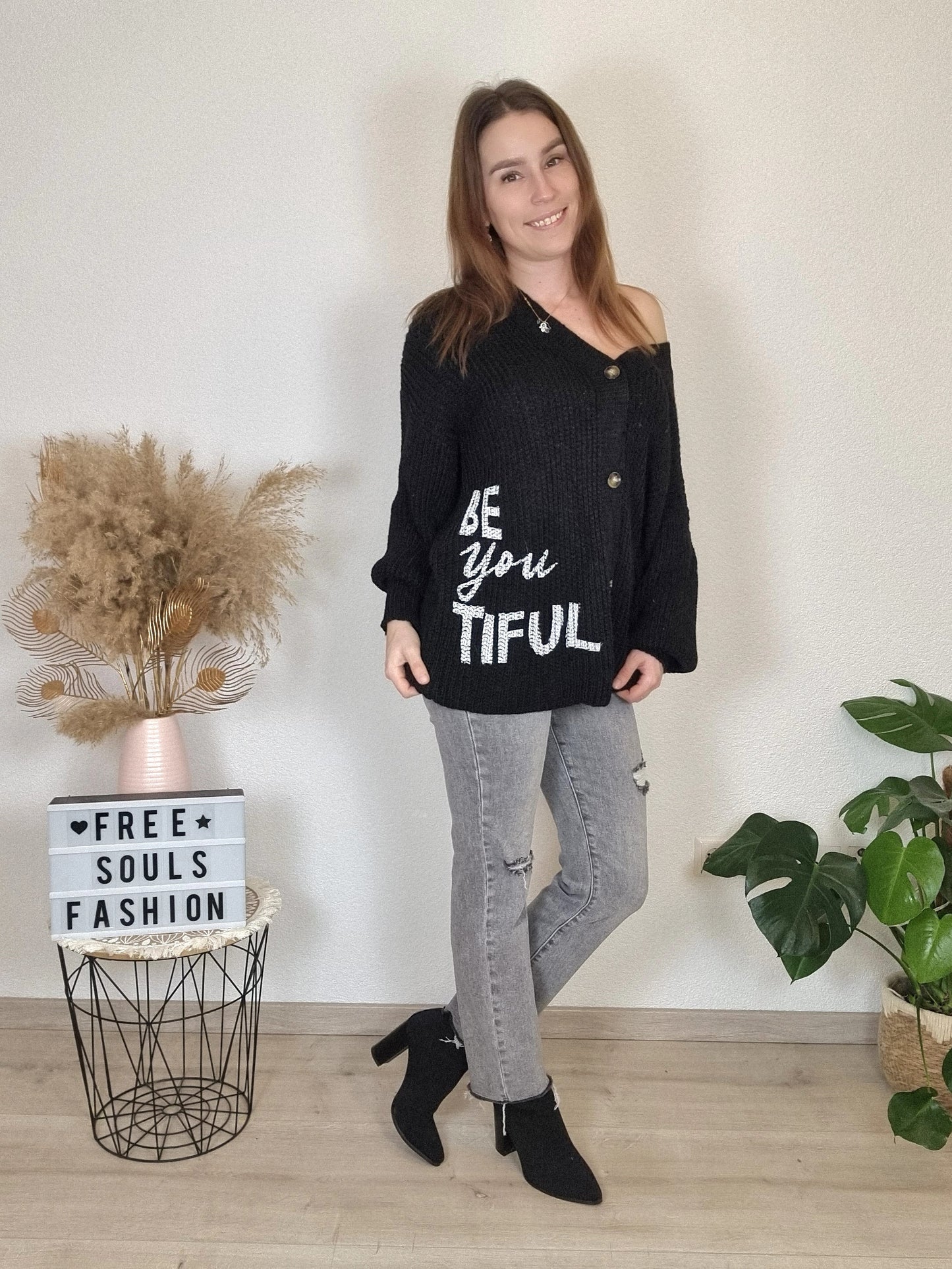 Midi Cardigan schwarz