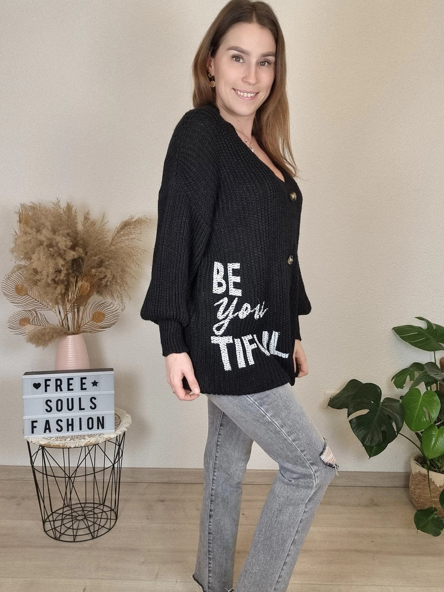 Midi Cardigan schwarz
