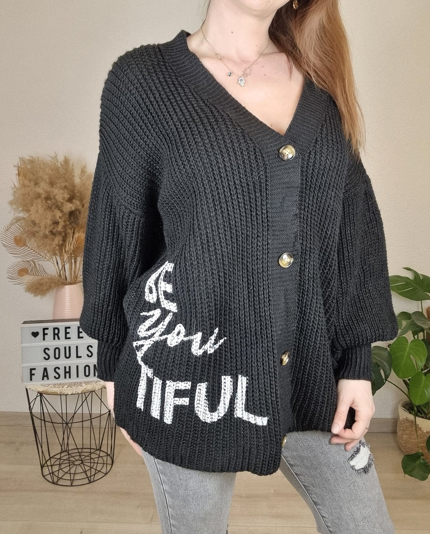 Midi Cardigan schwarz