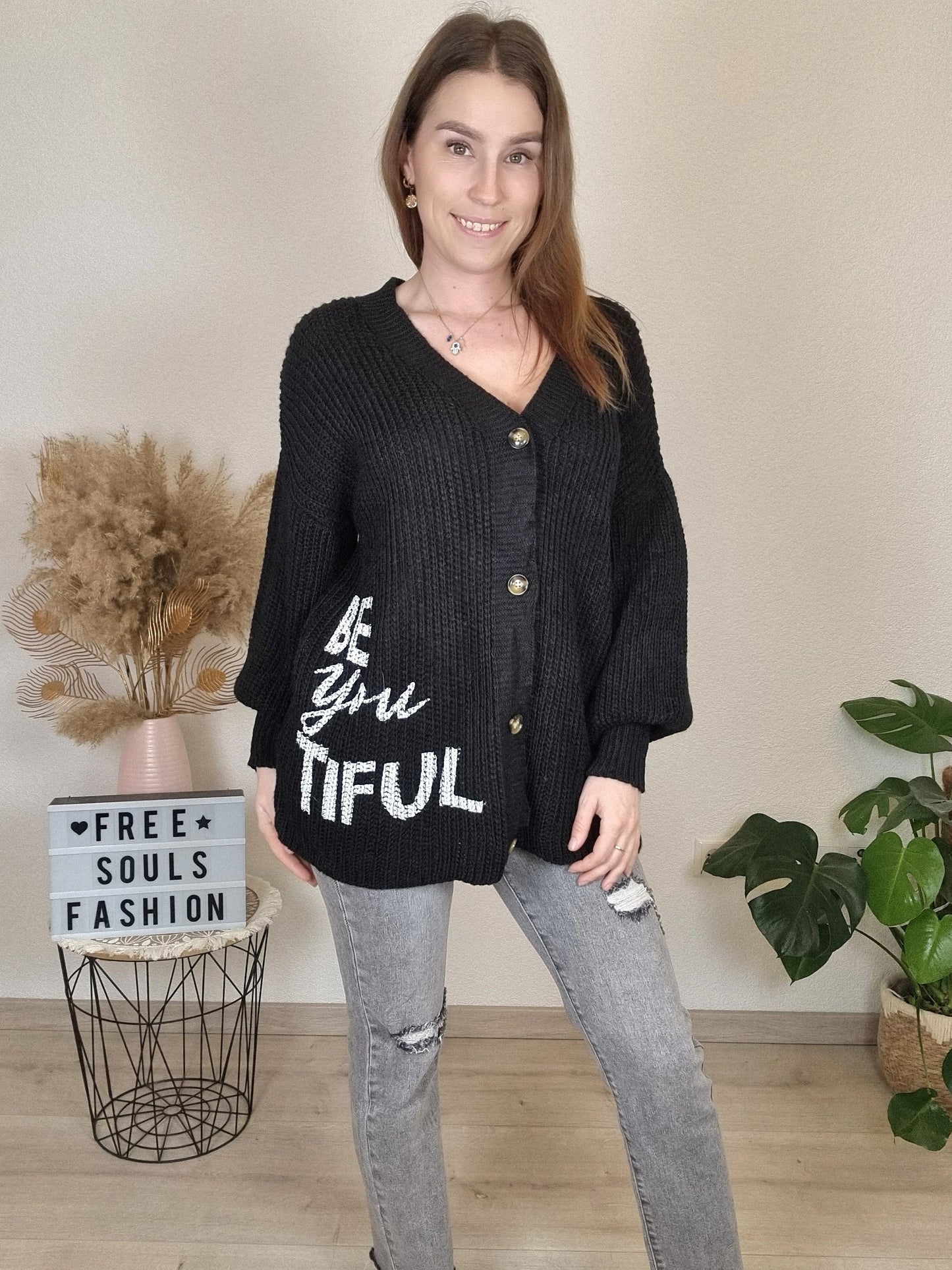 Midi Cardigan schwarz