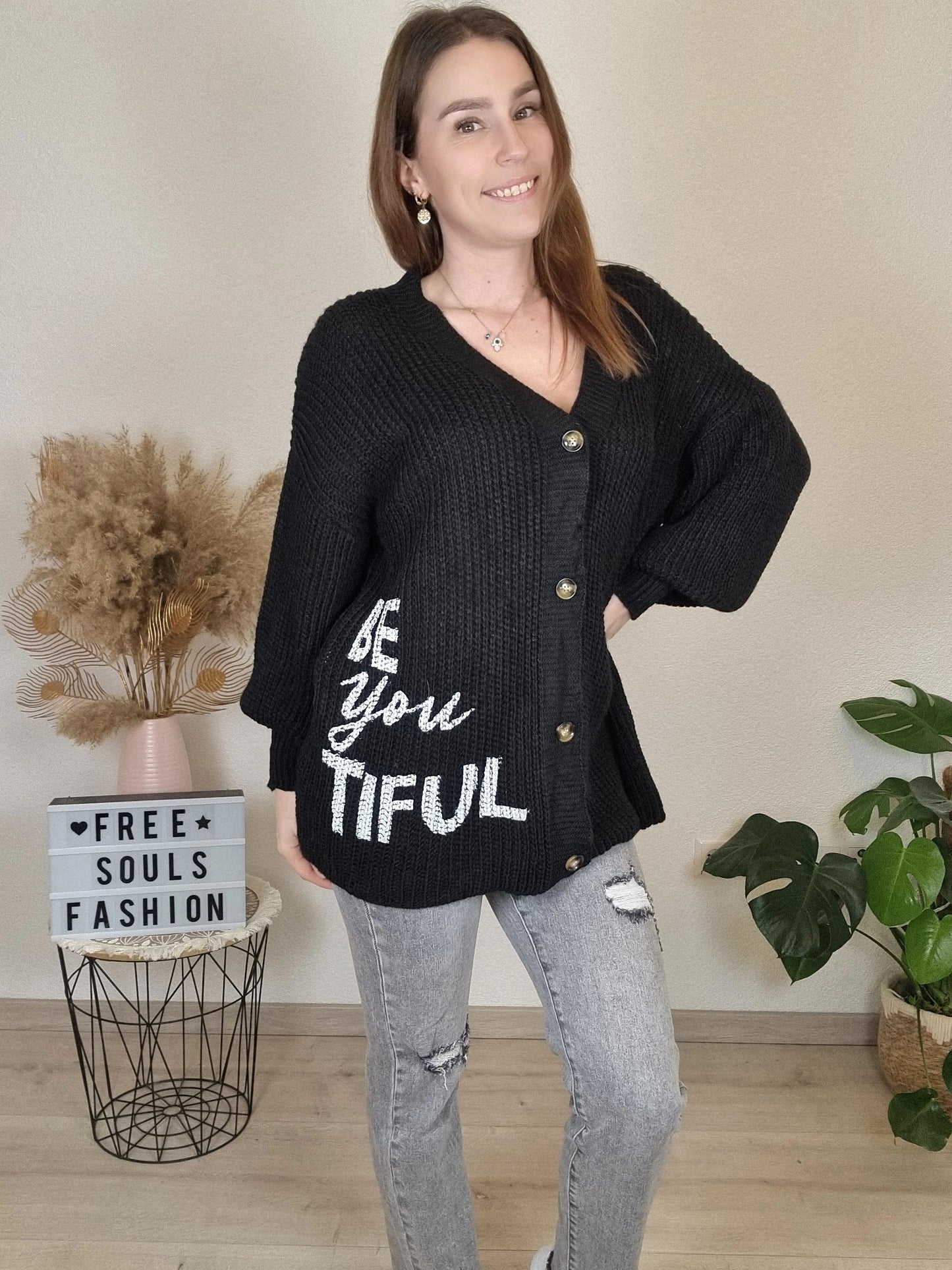 Midi Cardigan schwarz