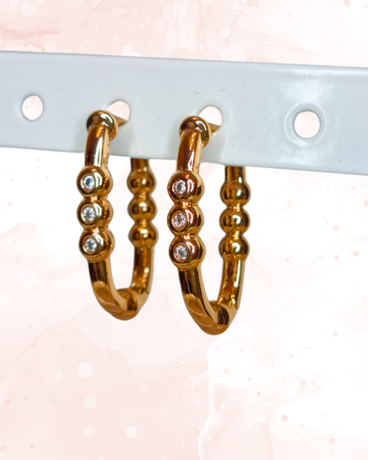 Rosegldene Ohrringe Trio